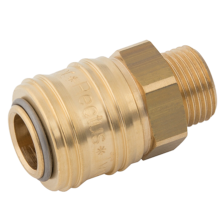 Rectus Brass Body 26KB Series Coupling BSPP Male NBR Seal. | 3/8" BSPP Male | 26KBAW17MPX