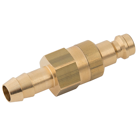 Rectus Brass Body 21KB Series Adaptor Hosetail NBR Seal. | Hosetail (6mm - 1/4" i.d Hose) | 21SBTF06MPX