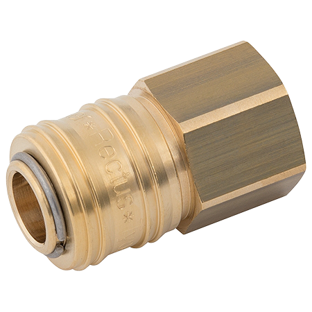 Rectus Brass Body 26KB Series Coupling BSPP Female NBR Seal. | 3/8" BSPP Female | 26KBIW17MPX
