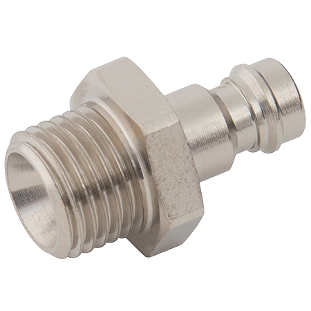 Rectus Nickel Plated 21KS Safety Lock Series Adaptor BSPP Male | 1/4" BSPP Male | 21SSAW13MXN