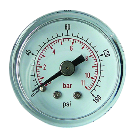 Gauge 50mm 1/8'' BSPT Male Back Connection | 0-2 Pressure Range (bar) | 0-30 Pressure Range (psi) | GC502