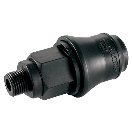 Rectus 21KB Thermoplastic Series Coupling (RectuPOM) BSPP Male | 1/4" BSPP Male | 21KBAW13DPX