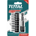 TOTAL Industrial - 9 Piece Screwdriver Bits Set c/w Bit Holder | blue | TACSD3091 - FluidAirFittings
