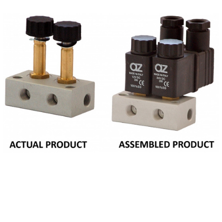 AZ Pneumatica®  3/2 Solenoid Manifold Base | Without Override G1/8'' | N/C | 4 Stations | 00.074.3