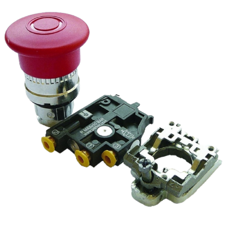 Parker Latching Push Button | Red | 4mm Push In | With 1 N/C valve | Flow 240 L/min | PXB-B4131BT4