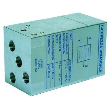 AZ Pneumatica Two Hand Safety Module G1/8'' | 08.156.4 | FluidAirFittings