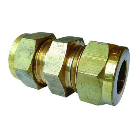 Wade Brass Equal Ended Coupling | 3/16" Tube O/D | WA-1041