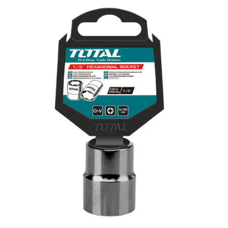 TOTAL - 1/2'' Drive 6 Point Socket - Size 6mm To 32mm | 18 pcs T Handle Screwdriver Set | THTST12081