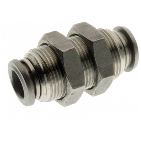 Aignep 60000 Series Stainless Steel Bulkhead Connector  | 6mm - Tube | 600506