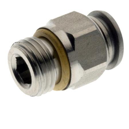 Aignep 60000 Series Stainless Steel Male Stud BSPP 1/4"- 6mm Tube | 600206-1/4