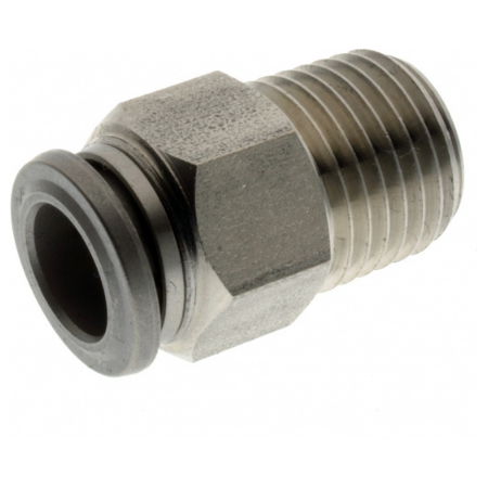 Aignep 60000 Series Stainless Steel Male Stud BSPT 1/4"-10mm Tube | 6000010-1/4