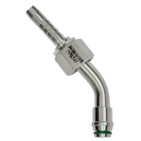 DICSA 316 Stainless Steel - Hose Tail - Metric Female Swivel - Supplied with  O Ring 45° Elbow | M26x1.5 | SSMET/18/10/L/45S