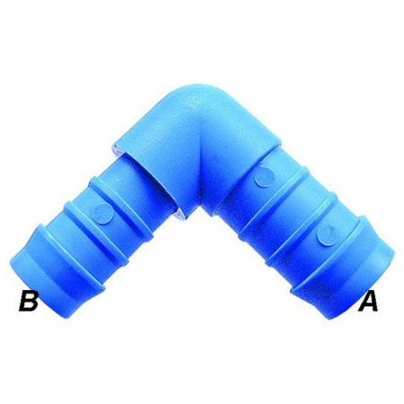 Tefen Nylon Reducing Elbow Plastic Fittings | (A)3/4"- (B)5/8" | THRCL12/10