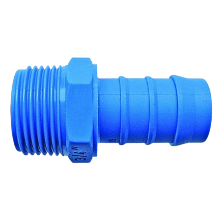 Tefen NylonMale Hose Connector BSPT 1/4"- 5/16" Hose O/D | TMH04/05
