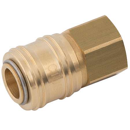 Rectus Brass Body 24KA Series Coupling BSPP Female Interchanges with Rectus 23, Tema 1400, Cejn 310 and Hansen 3000. | 1/4" BSPP Female | 24KAIW13MPX
