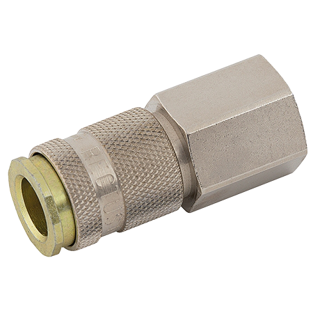 Rectus Nickel Plated 33KA Series Coupling BSPP Female Interchanges with Atlas QIC 10. | 3/8" BSPP Female | 33KAIW17SPN - FluidAirFittings