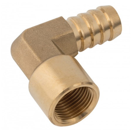 Brass Female 90° Hosetail | 1/4" BSPP | Hosetail 5/16" (8mm) | FFH04/0590 - FluidAirFittings