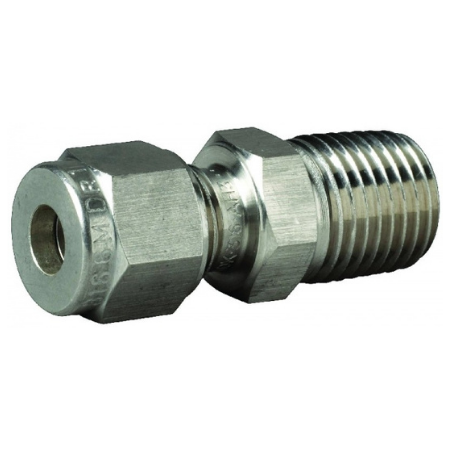 Ham-Let Stainless Steel 316 Reducing Union Imperial | 1/4" Tube O/D 1 | 1/8" Tube O/D 2 | 763L-SS-1/4-1/8