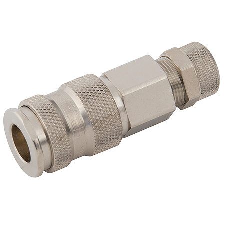 Rectus Nickel Plated 25KA Series Coupling Quick Fit Interchanges with Rectus 26 and 1600/1625, Tema 1600, Cejn 320 and Jwl 520/530. | 9mm x 12mm | 25KAKO12MPN