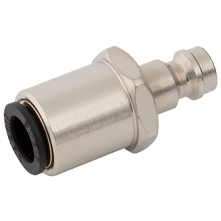 Rectus Nickel Plated 21KA Series Adaptor Push In Fitting Interchanges with Rectus 90, Camozzi ,EWO and Kani. | Push in tube 8mm | 21SFRP08MPN