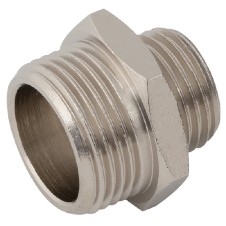 Aignep Nickel Plated Reducing Connector | 3/4" BSPT Male-1 | 1/2" BSPT Male-2 | RCPA12/08NP