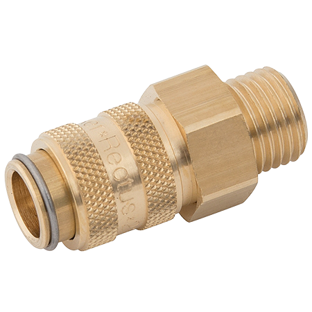 Rectus Brass Body 21KB Series Coupling BSPP Male NBR Seal. | 1/8" BSPP Male | 21KBAW10MPX