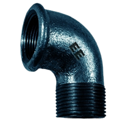 E.E Malleable Pipe Fittings Equal Elbow Black Iron | 2.1/2" BSPT Male x BSPP Female Thread | EEBMFL40 - FluidAirFittings