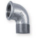 E.E Malleable Pipe Fittings Equal Elbow Galvanised | 1" BSPT Male x BSPP Female Thread | EEGMFL16 - FluidAirFittings