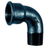 E.E Malleable Bend 90º Black Iron | 3/8" BSPT Male x BSPP Female Thread | EEBBMF06 - FluidAirFittings