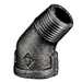 Crane Malleable M156B Black 45º Bend | 1/2" BSPT Male x BSPP Female Thread | 0CC02812S - FluidAirFittings