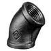 Crane Malleable M155B Black 45º Bend | 1.1/2" BSPP Female | 0CC01546P - FluidAirFittings