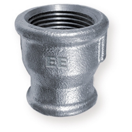 E.E Malleable Pipe Fittings Concentric Reducing Socket Galvanised | 1/2" x 3/8" BSPP Female Thread | EEGFFR08/06