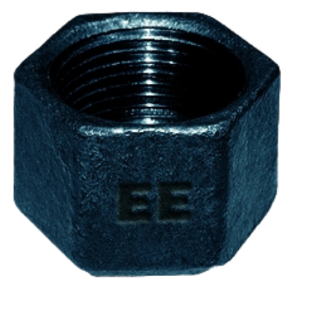 E.E Malleable Pipe Fittings Hexagonal Cap Black Iron | 3" BSPP Female Thread | EEBCAP48 - FluidAirFittings