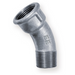 E.E Malleable Bend 45º Galvanised | 1/4" BSPT Male x 1/4" BSPP Female Thread | EEGBMF4504 - FluidAirFittings
