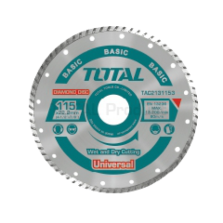 TOTAL 115mm Turbo Diamond Universal -  Wet & Dry Cutting Disc | 115mm (4-1/2") x 22mm. | TAC2131151