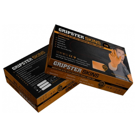 Gripster Skins - Superior Nitrile Gloves Orange | Size XL (10) | Pack Qty 50 Singles | 5300-210