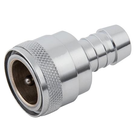 Water Quick Fit Coupling 1/2'' Range Nickel Plated Hose Tail  | Hose I/D 1/2" Valved | NCH08/08V