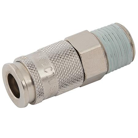 Rectus Nickel Plated 95KS Series Breathing Air Coupling BSPT Male | 1/2" BSPT Male | 95KSAK21BPN - FluidAirFittings