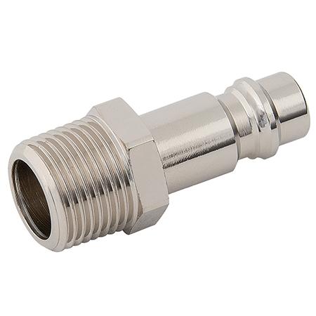Rectus Nickel 96KS Series Breathing Air Adaptor BSPT Male | 3/8" BSPT Male | 96SSAK17MXN - FluidAirFittings