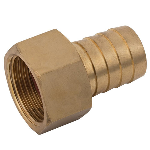 Brass Female Hosetail Flat Seat | 1/4" BSPP | Hosetail 5/16" (8mm) | FHW04/05 - FluidAirFittings