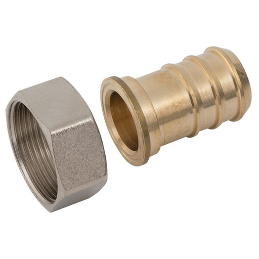 Nickel Plated Female Hosetail Flat Seat | 3/8" BSPP | Hosetail 13mm | FP3/8-13BX - FluidAirFittings