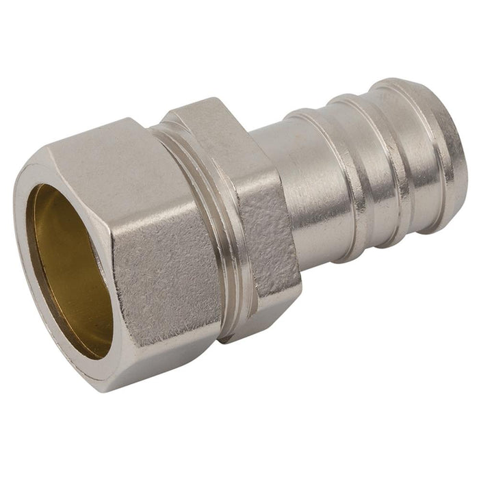 Brass Nickel Plated Metric Compression Hosetail | Tube O.D 15mm | Hosetail 13mm | MB15-13BX - FluidAirFittings