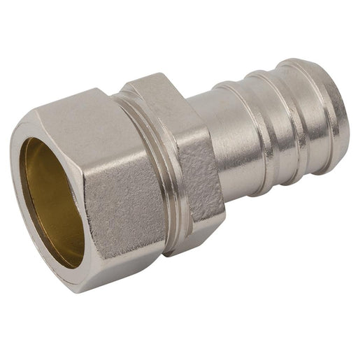 Brass Nickel Plated Metric Compression Hosetail | Tube O.D 28mm | Hosetail 25mm | MB28-1BX - FluidAirFittings