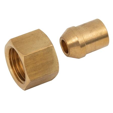 Brass Soldering Nut & Nipple Coned | 1/4" BSPP | Tube O.D 1/4" | SN04/04 - FluidAirFittings
