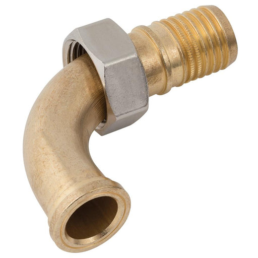 Female 90° Elbow Hosetail | 1/2" BSPP | Hosetail 5/8" (16) | FHW08/1090NP - FluidAirFittings