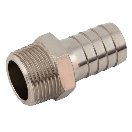 Nickel Plated Hosetail | 1/2" BSPT Male | Hosetail 3/8" (10mm) | MH08/06NP - FluidAirFittings