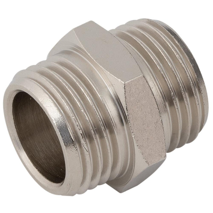 Aignep Nickel Plated Equal Male Connector | 1/4"BSPP | ECPA04/04NP
