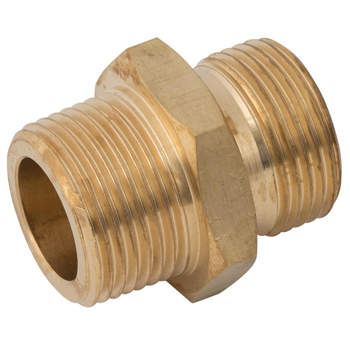 Brass Equal Male Connector | 1/2" BSPP 60° Coned To 1/2" BSPT | ECPT08/08 - FluidAirFittings