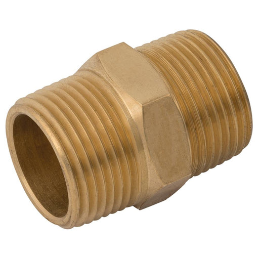 Brass Equal Male Connector | 1/2" NPT Threaded Fitting | ECN08/08 - FluidAirFittings