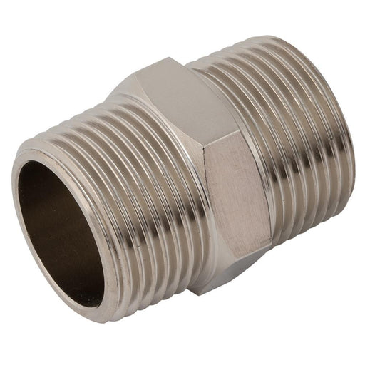 Nickel Plated Equal Connector | 1" Male BSPT | EC16/16NP - FluidAirFittings
